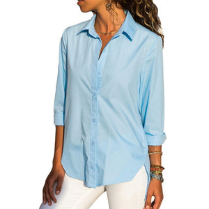 Solid Button Blouse