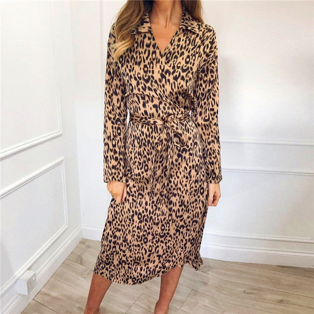 Leopard  Vintage Long Dress