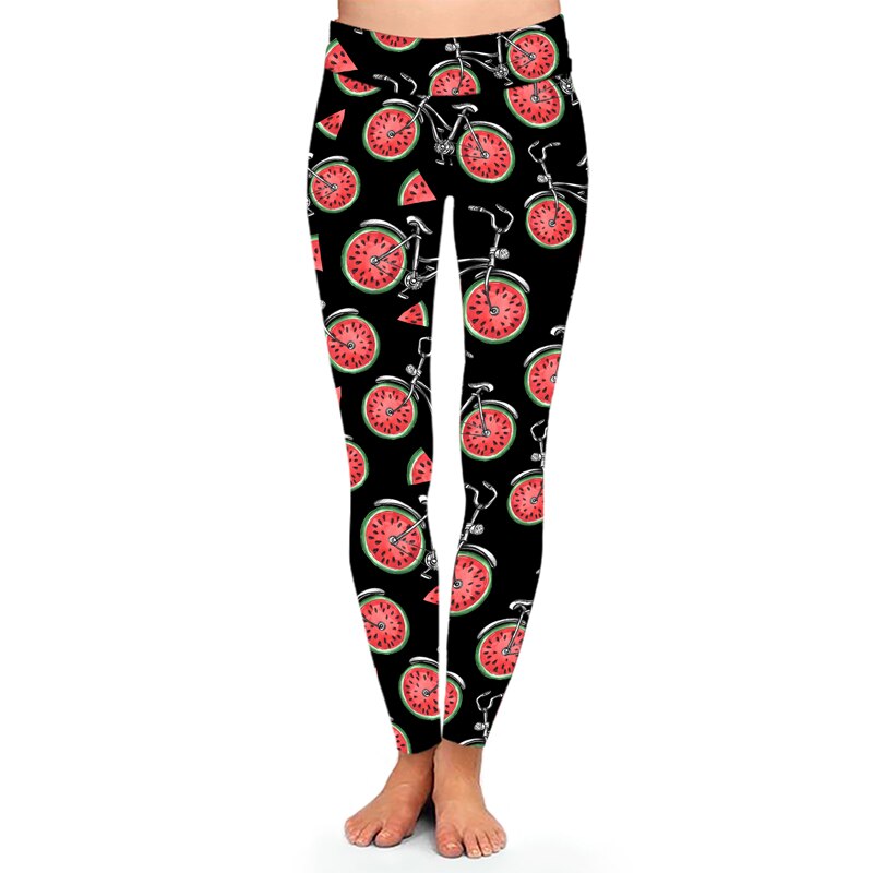 2019 Women New Watermelon Printed Leggings High Quality Stretchy Digital Print Leggins High Waist Fitness Legging